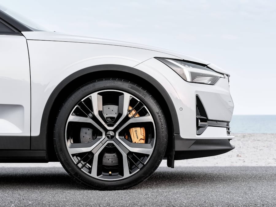 Side close up of white Polestar