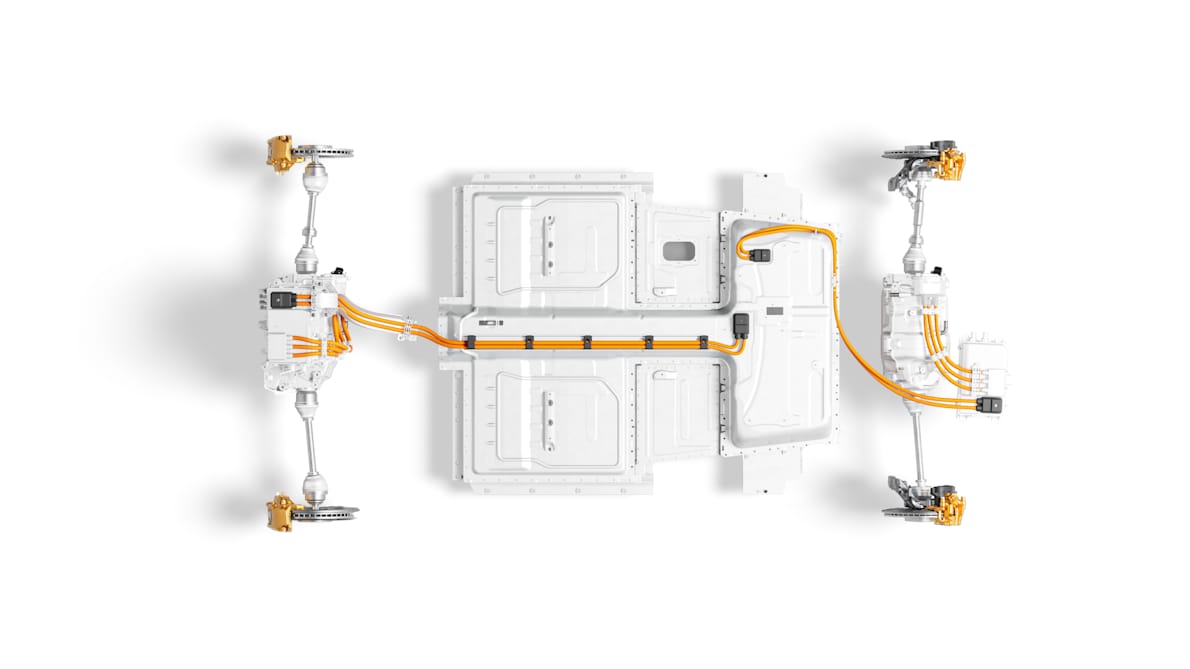 Polestar 2’s all-wheel drive powertrain.