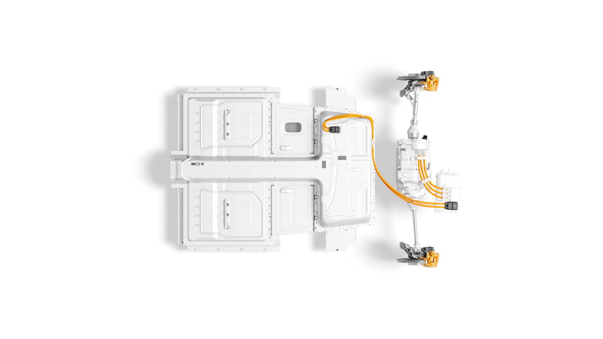 Polestar 2’s rear wheel drive powertrain.