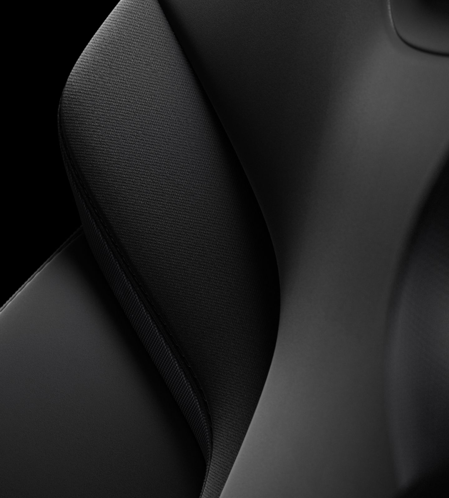 Close-up of Polestar 3’’s seat with Charcoal bio-attributed MicroTech.